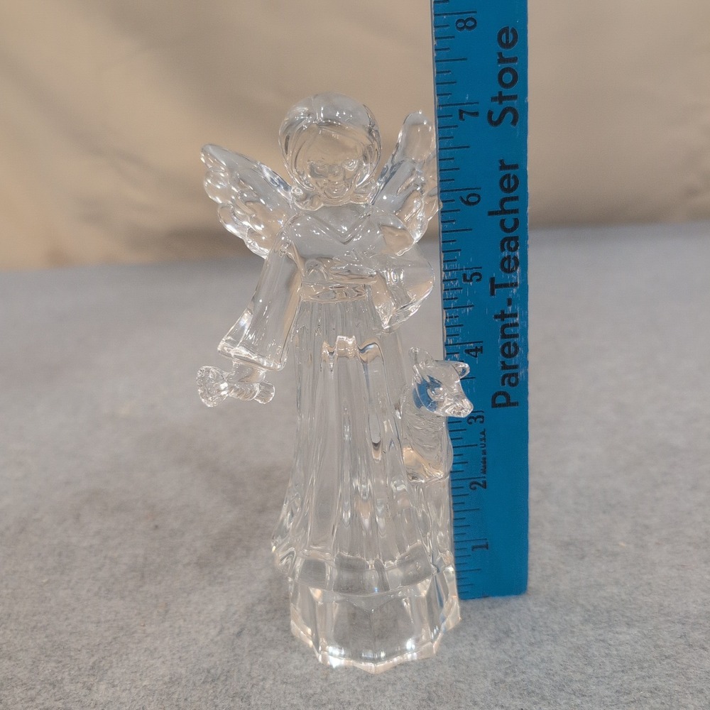 Mikasa Lead Crystal Herald Collection Angelic Harmony Angel with Deer Figurine - Picture 5 of 5